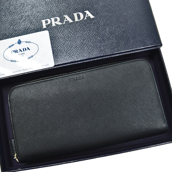 Prada Wallet Black Leather Long - Picture 1 of 3